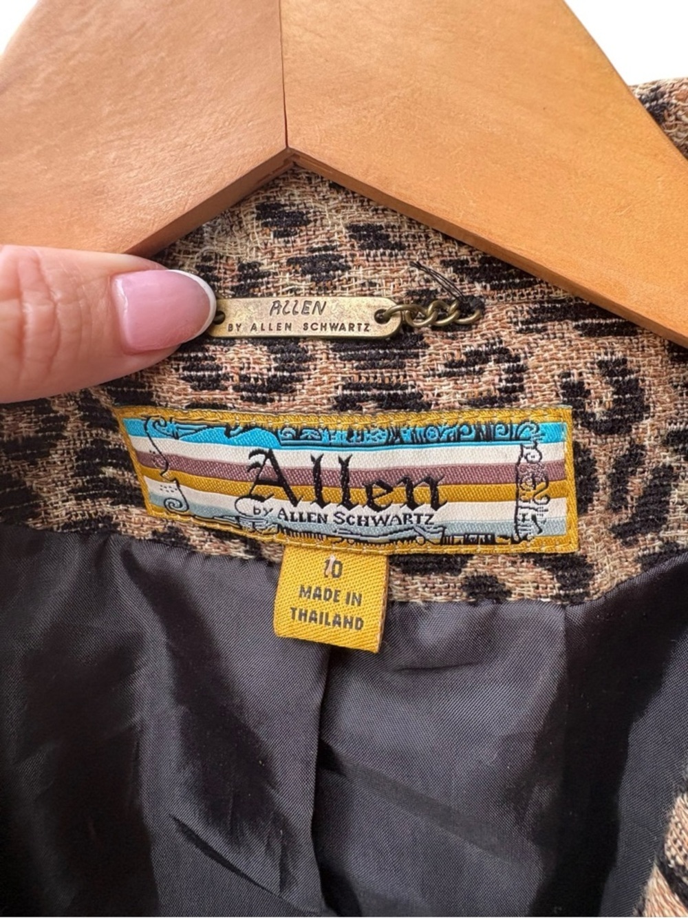 Allen Schwartz Leopard Print Jacket Blazer I Size: 10 - Picture 4 of 8